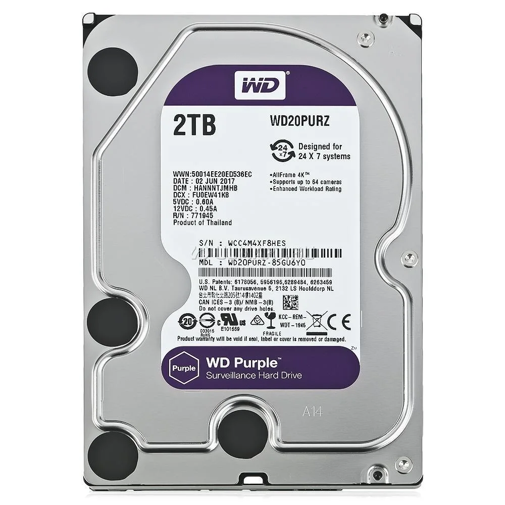 Read more about the article Hikvision WD PURPLE (With Hikvision Certified) (WD-20PURX-78) (2TB)
